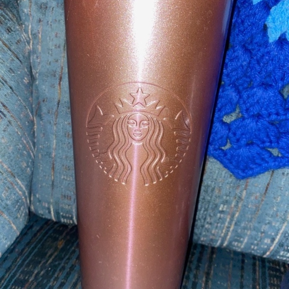 Starbucks Rose Gold Pink Glitter Stainless Steel Cup Tumbler 24 oz Venti No Lid